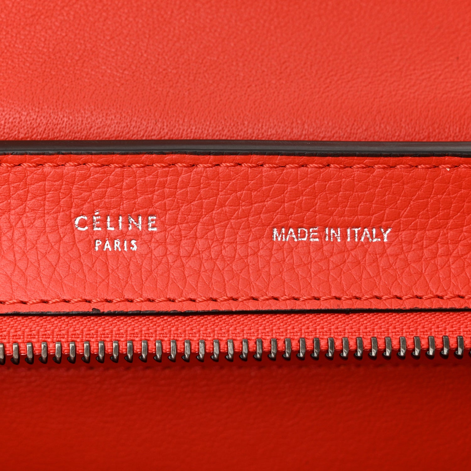 Celine Drummed Calfskin Suede Medium Trapeze Vermillion 6 of 9