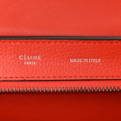 Celine Drummed Calfskin Suede Medium Trapeze Vermillion 6 of 9