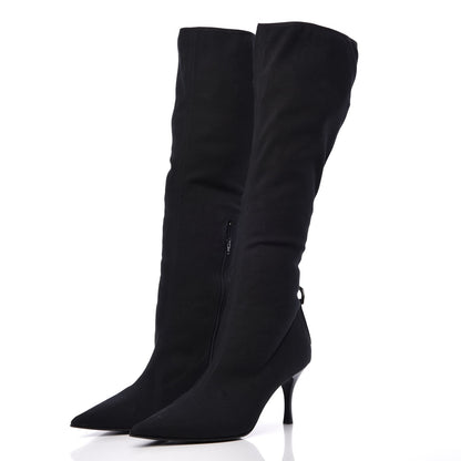 Gucci Canvas D Ring Tall Boots 38 Black 3 of 9