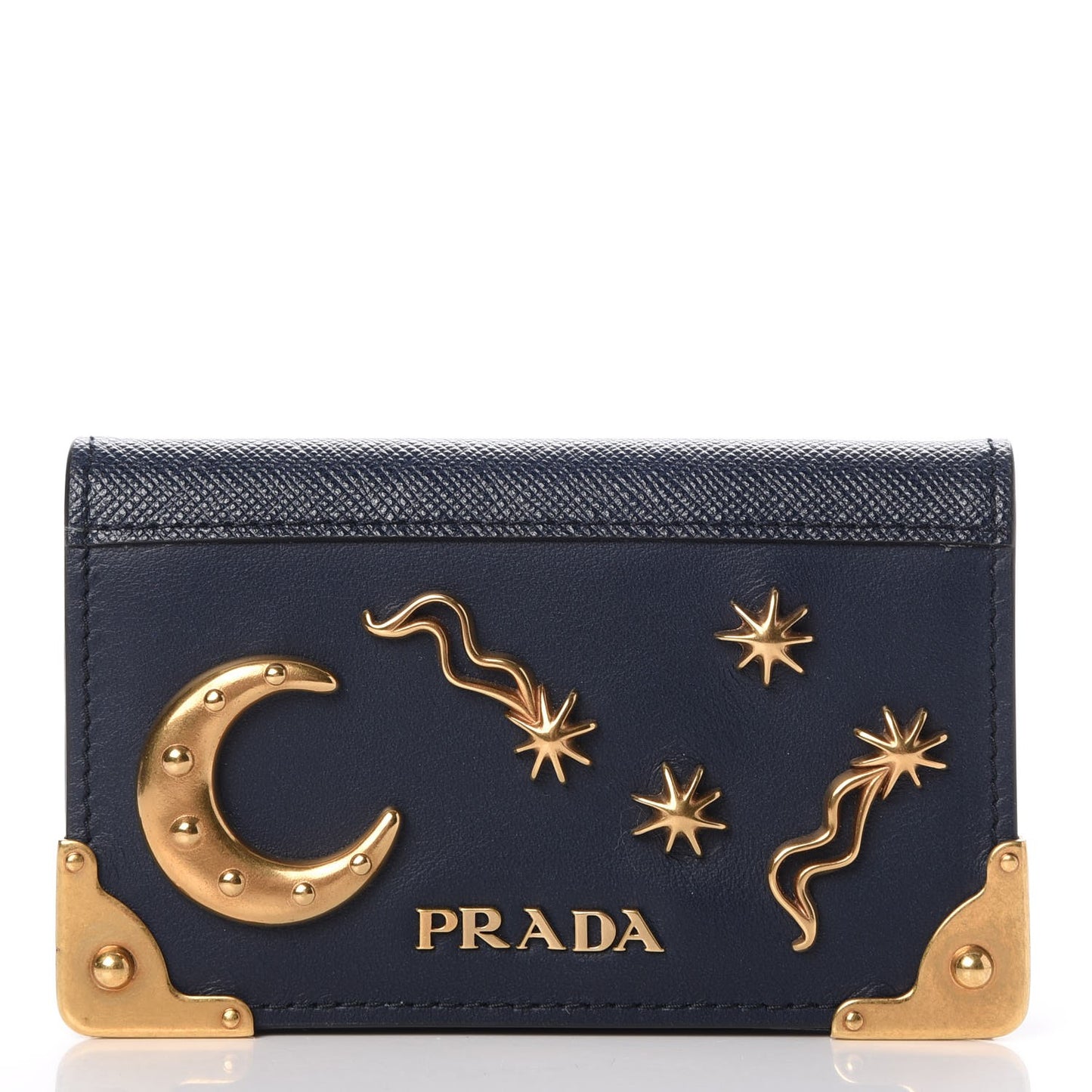 City Calf Saffiano Cahier Astrology Card Case Baltico