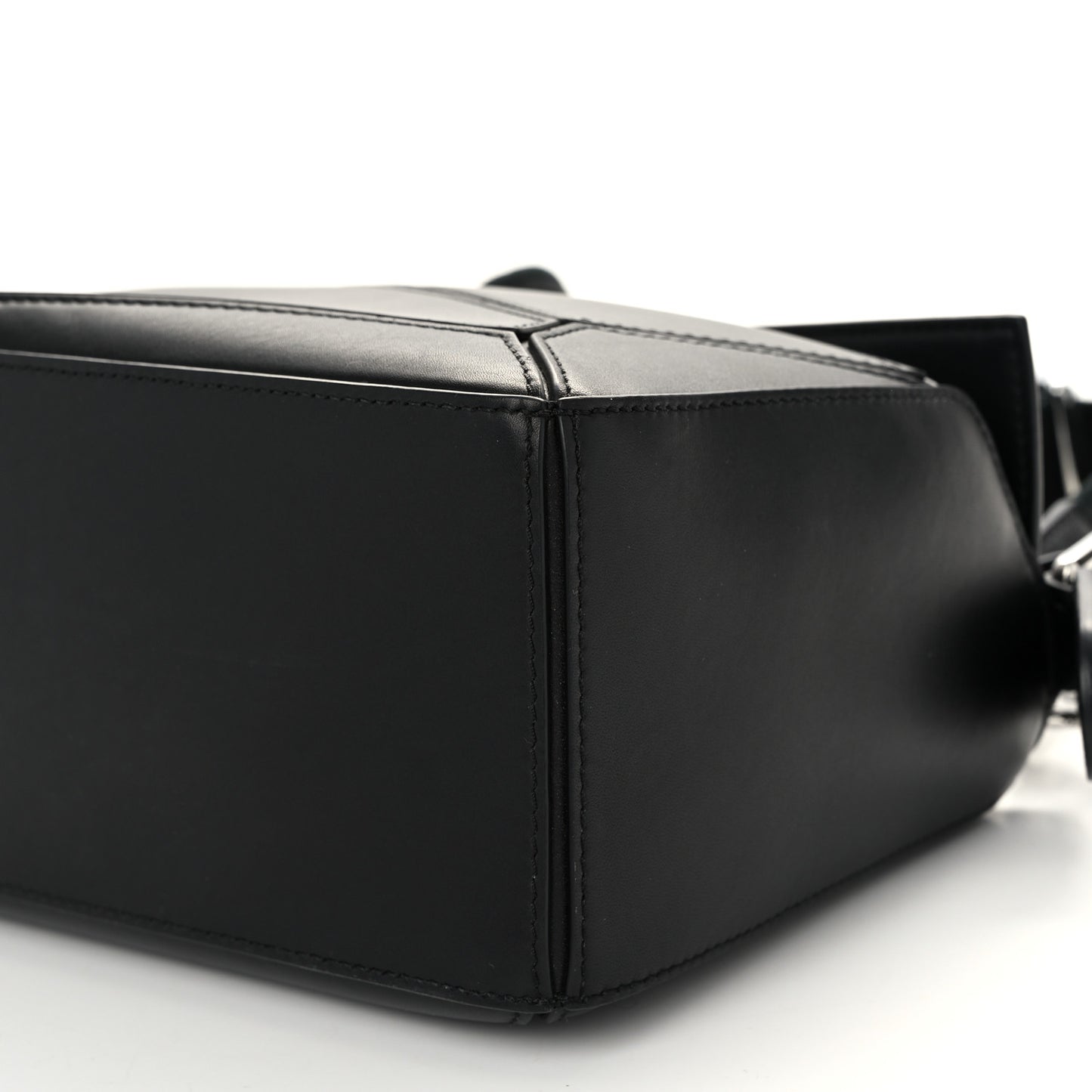 Satin Calfskin Small Puzzle Bag Black