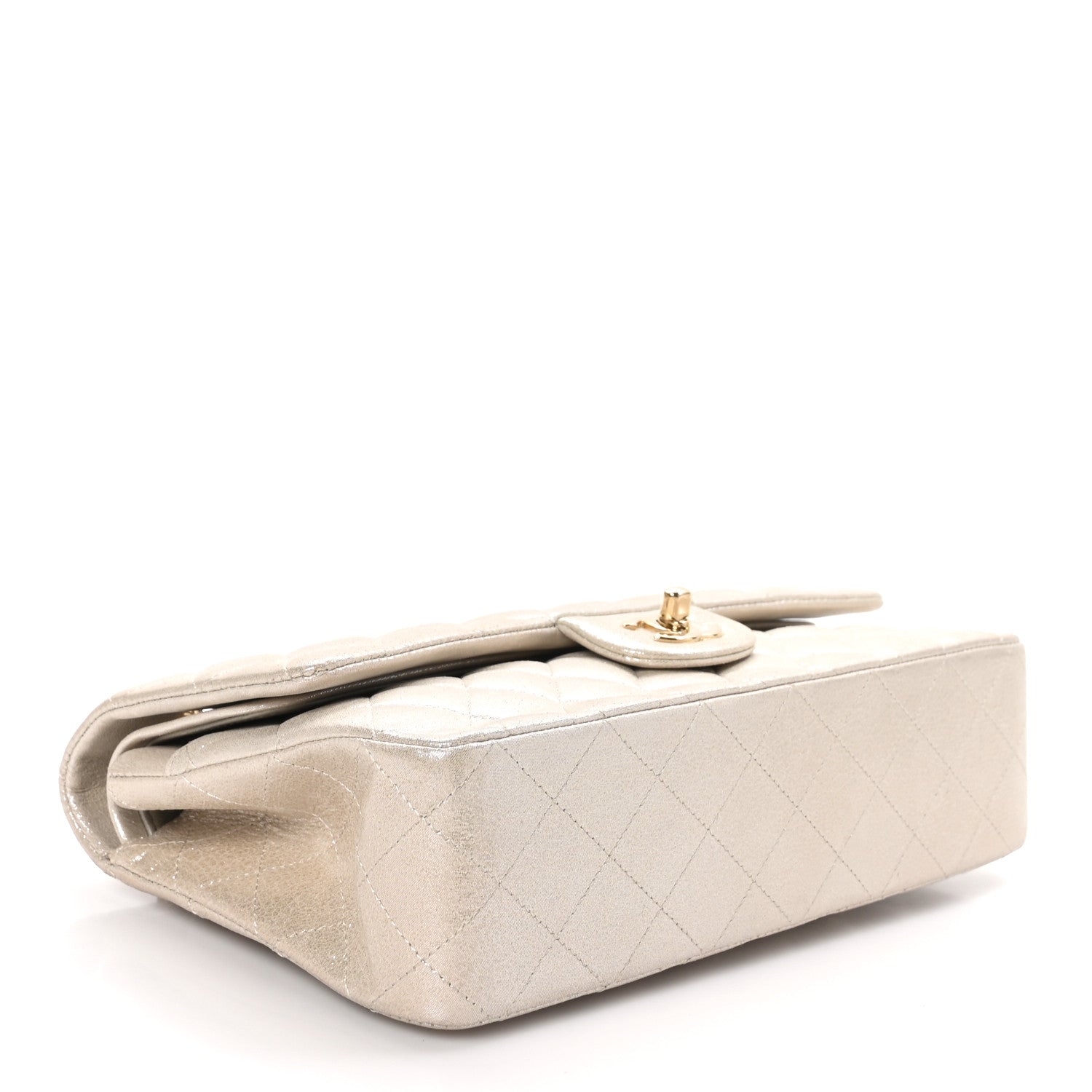 Chanel Iridescent Calfskin Quilted Medium Double Flap Light Gold 4 of 11
