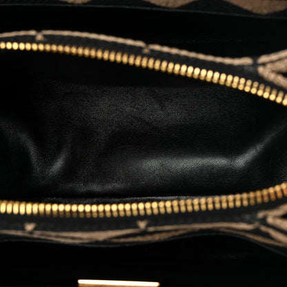 Prada Jacquard Triangolo Symbole Embroidered Small Shoulder Bag Black Corda 6 of 12