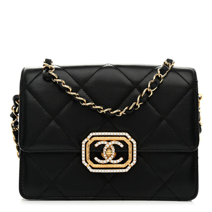 Chanel Calfskin Strass Quilted Mini Flap Black 1 of 11