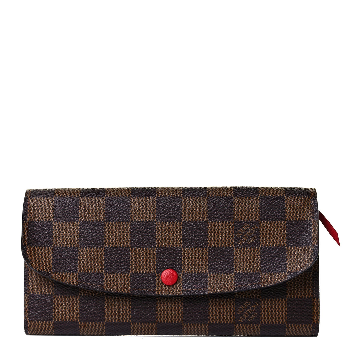 Damier Ebene Emilie Wallet Red