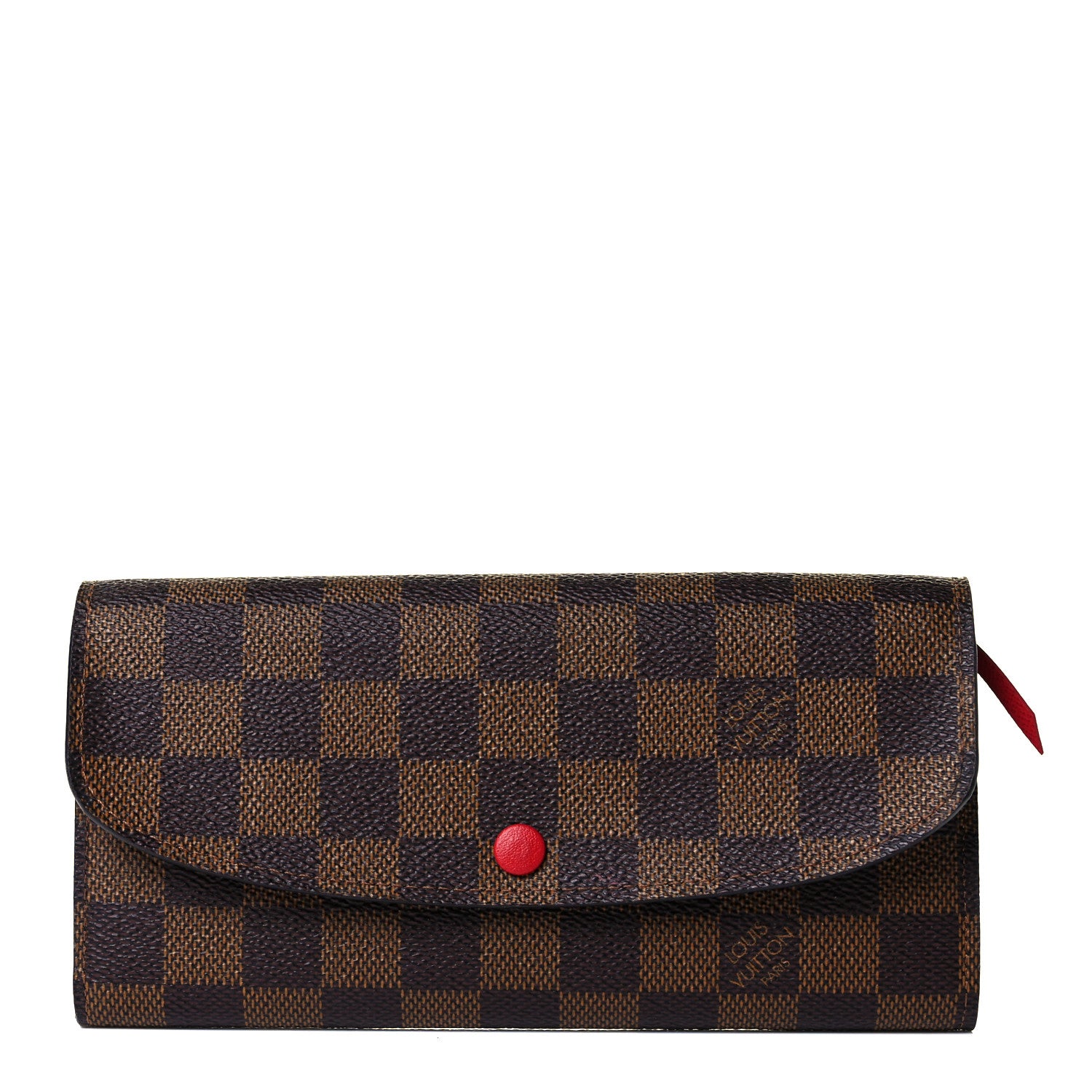 Louis Vuitton Damier Ebene Emilie Wallet Red 2 of 14