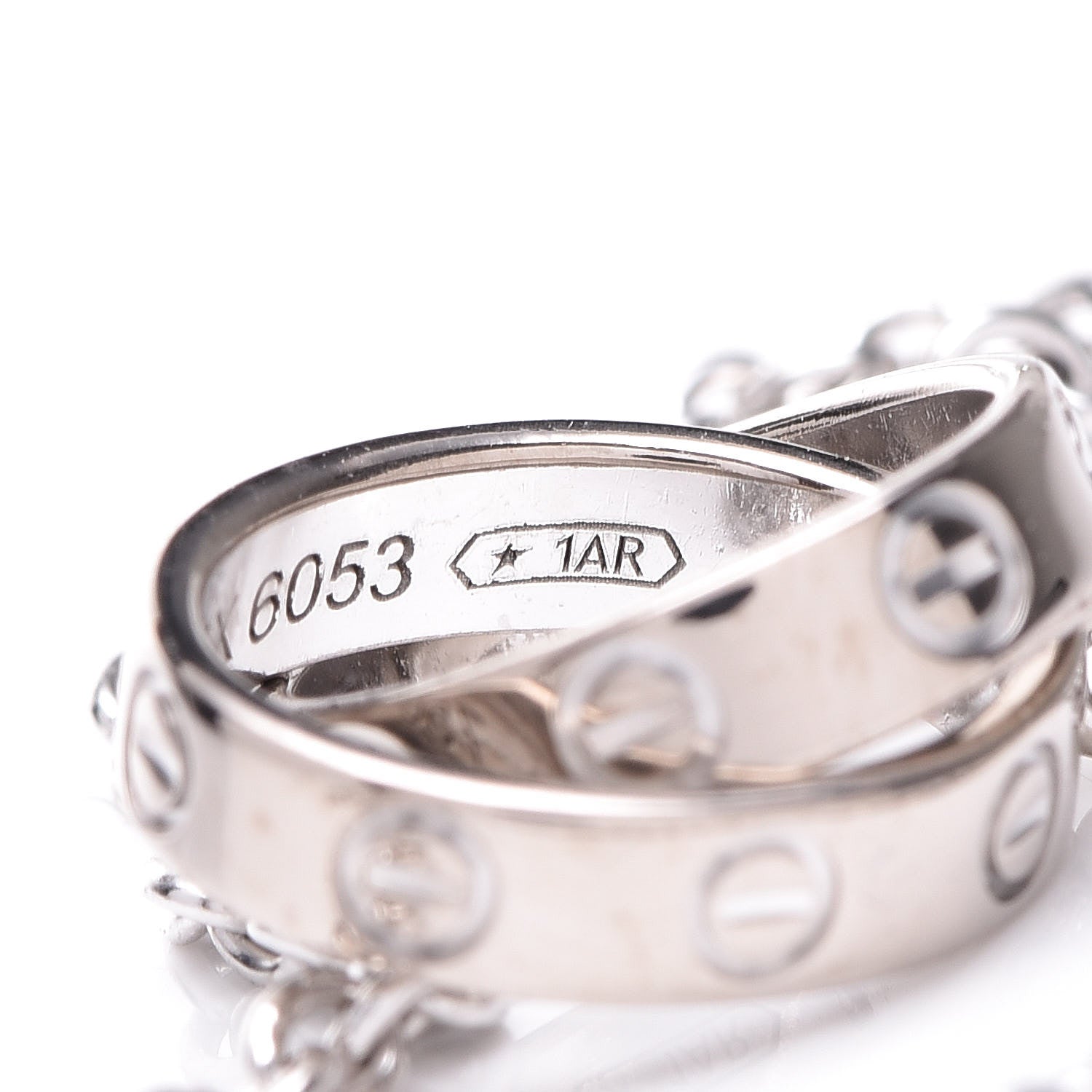Cartier 18K White Gold Interlocking LOVE Bracelet 7 of 8