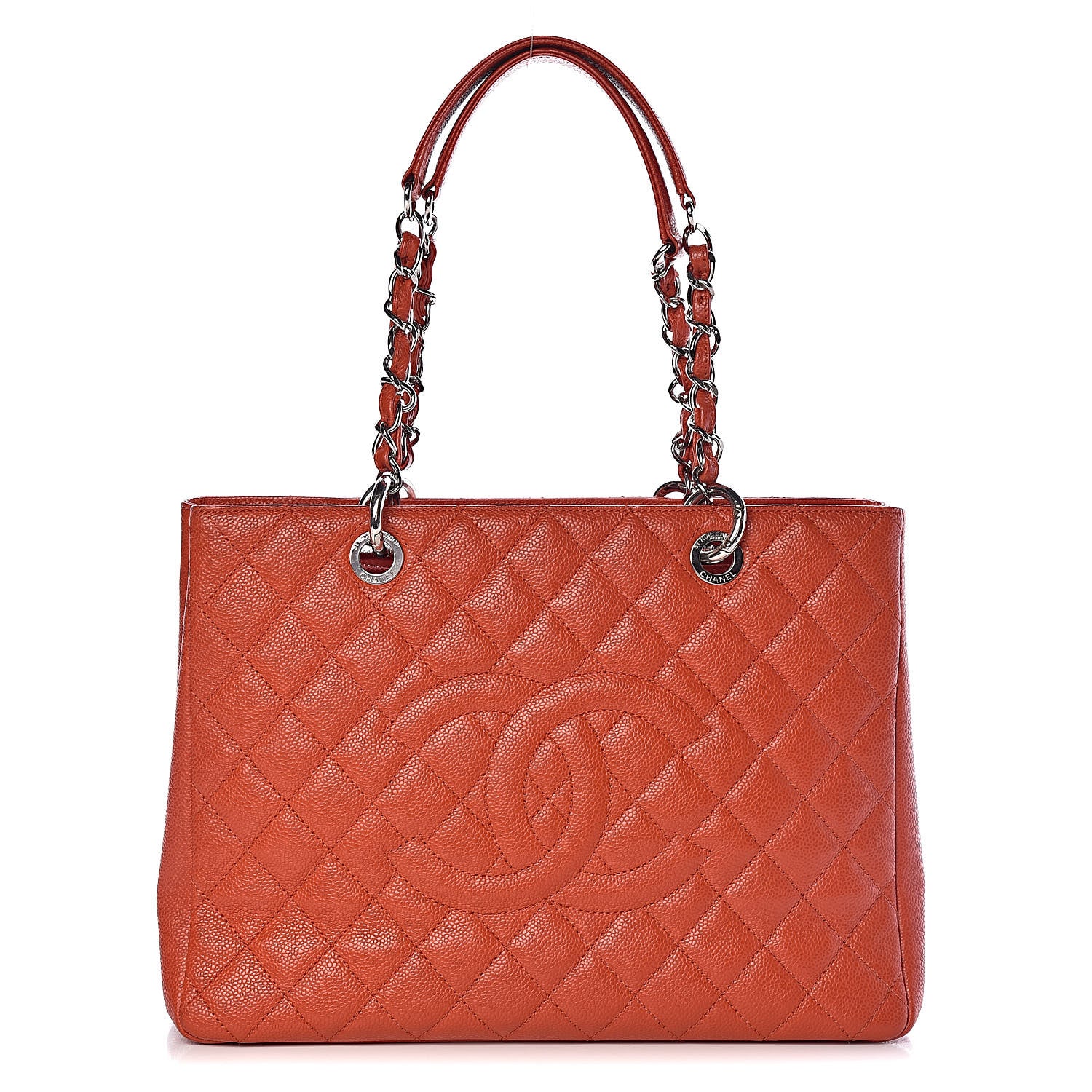 Chanel Caviar Quilted Grand Shopping Tote GST Orange 1 of 19