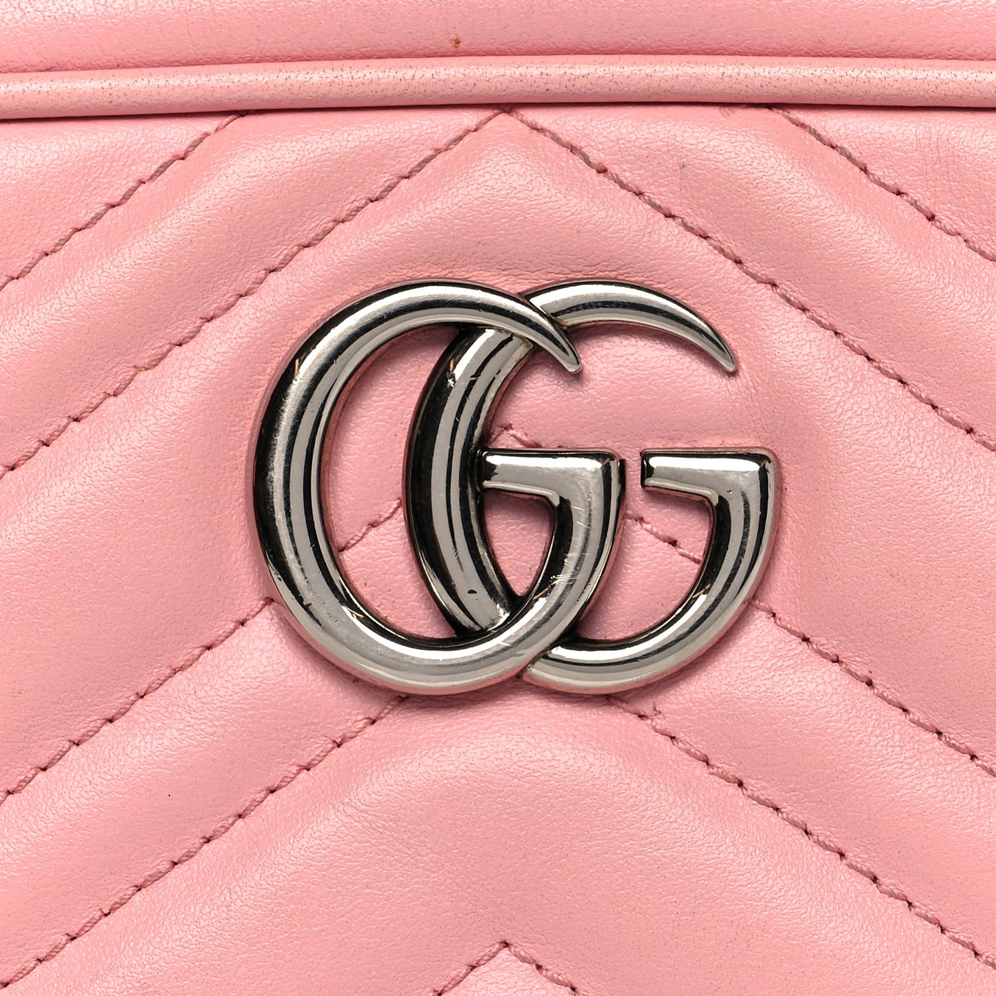 Calfskin Matelasse Mini GG Marmont Chain Shoulder Bag Wild Rose