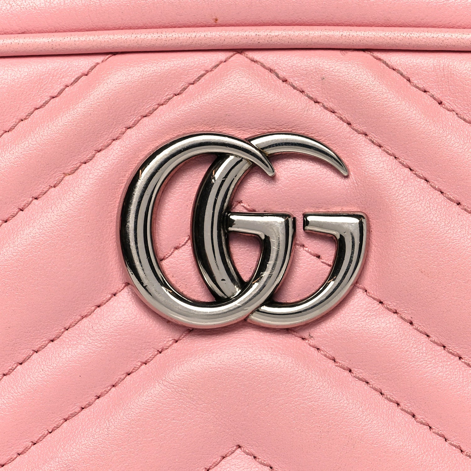 Gucci Calfskin Matelasse Mini GG Marmont Chain Shoulder Bag Wild Rose 9 of 11