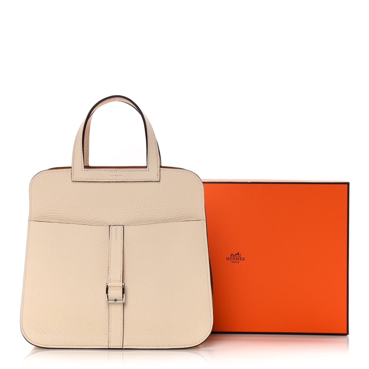 Hermes Taurillon Clemence Verso Halzan 25 Nata Sesame 8 of 8
