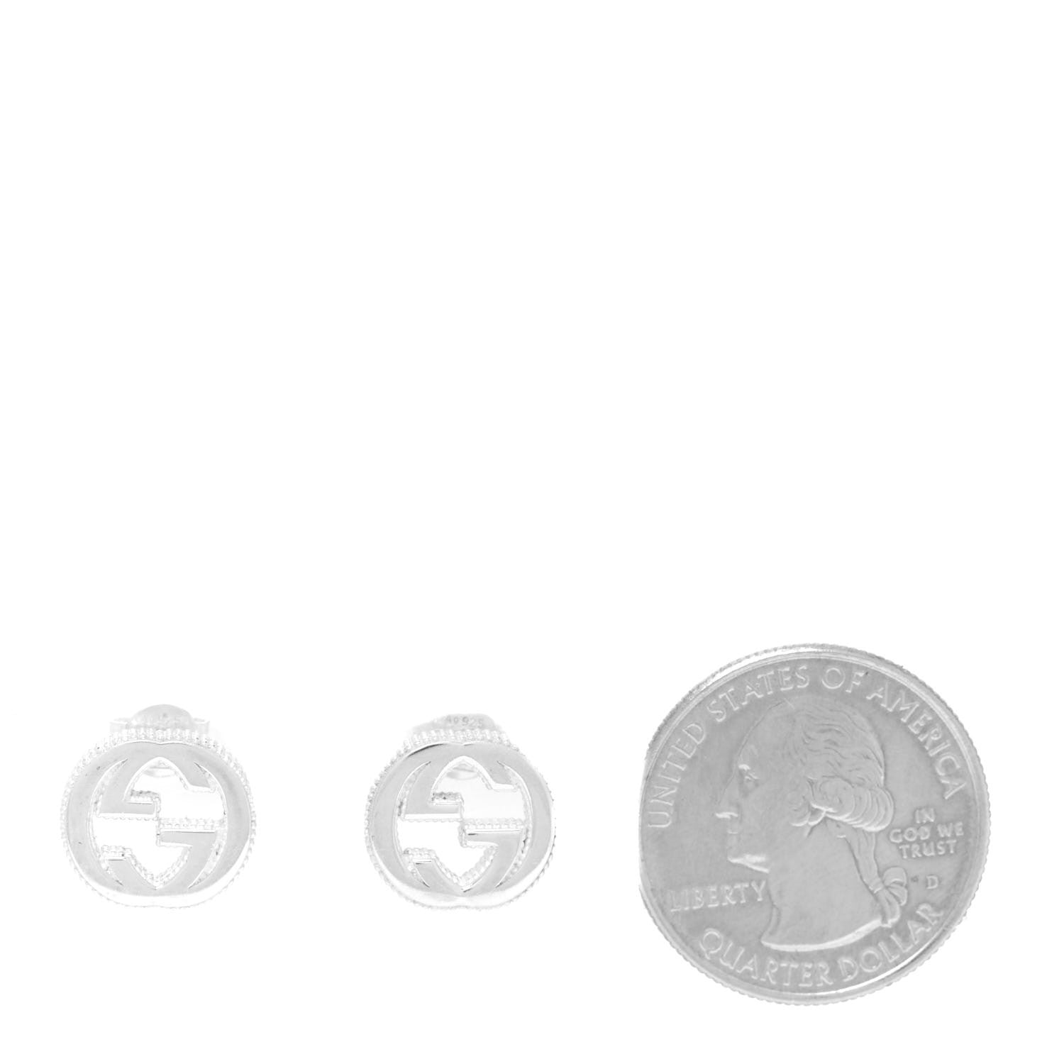 Gucci Sterling Silver Interlocking G Stud Earrings 2 of 5