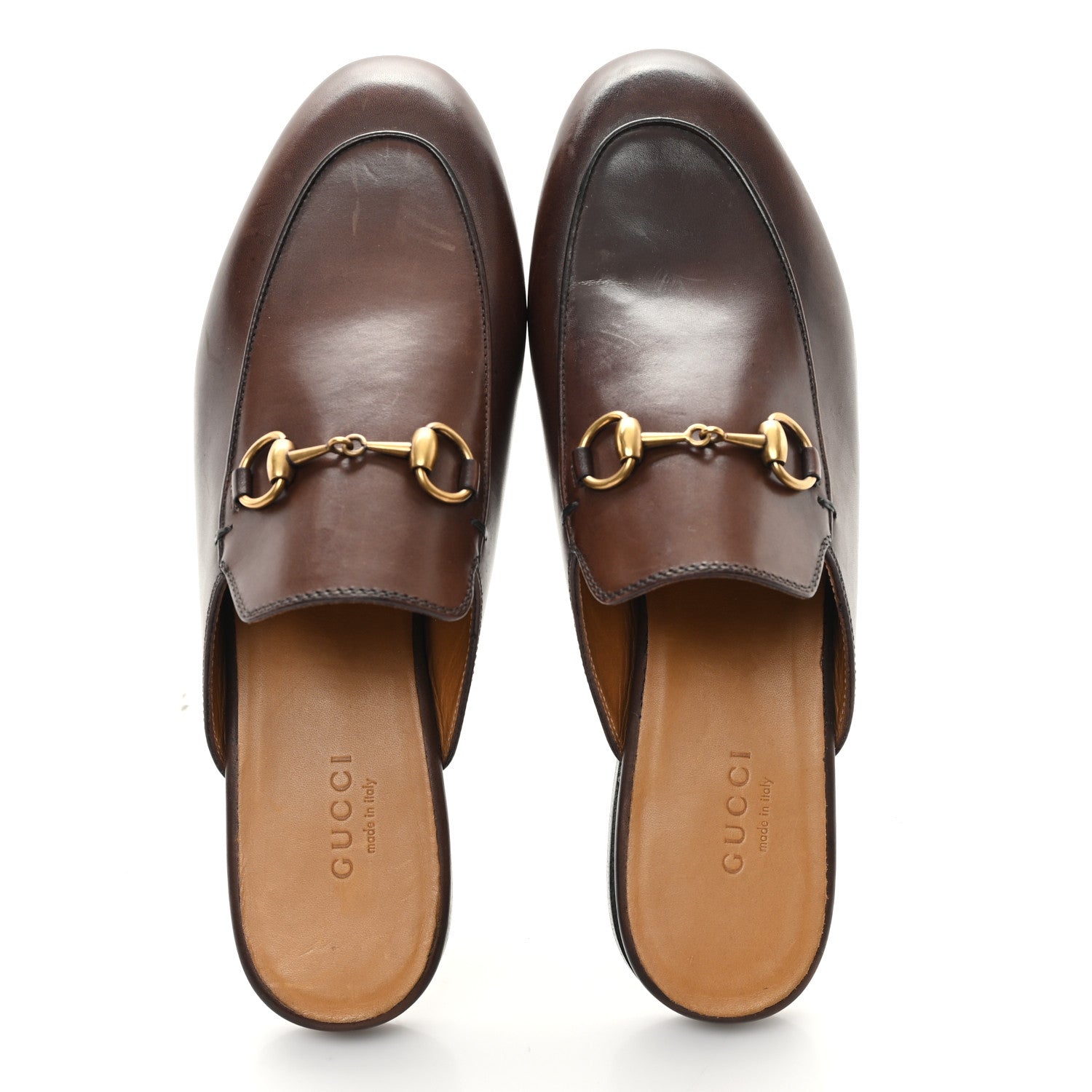 Gucci Calfskin Womens Princetown Slippers 36.5 Fondente Brown 2 of 10
