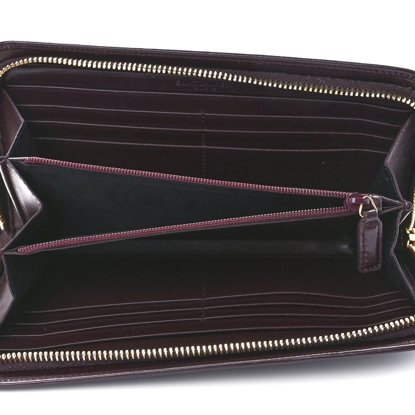 Calfskin Classic Zip Around Continental Wallet Bordeaux