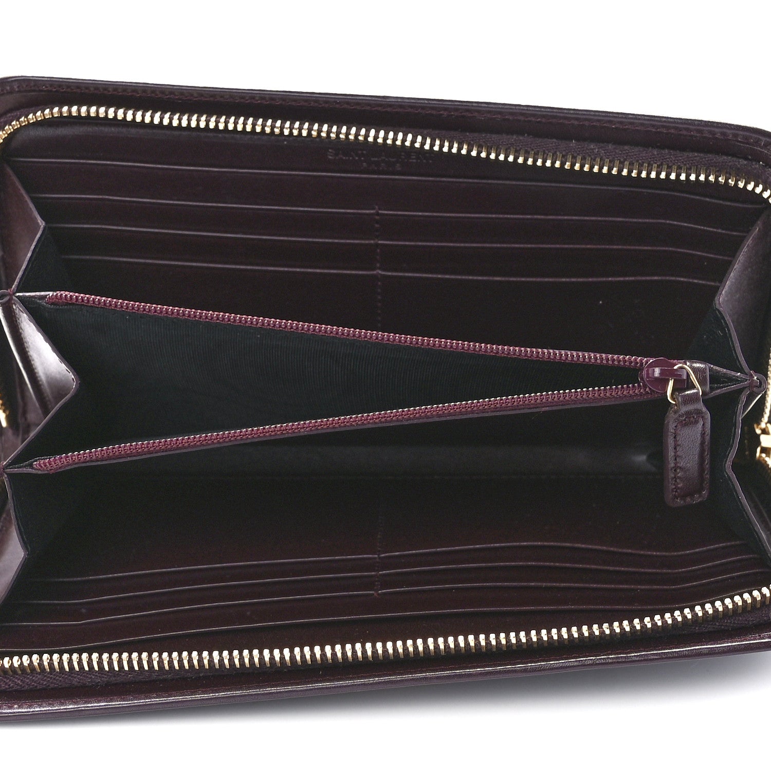 Saint Laurent Calfskin Classic Zip Around Continental Wallet Bordeaux 5 of 10