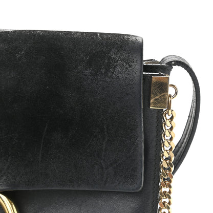 Chloe Suede Calfskin Small Faye Shoulder Bag Black 14 of 25