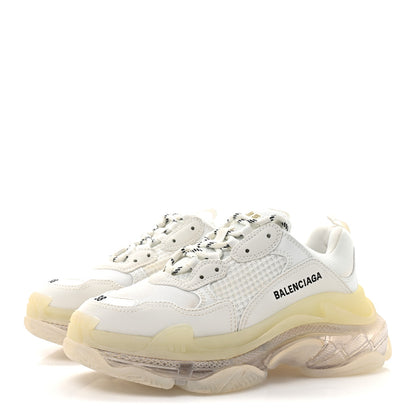 Balenciaga Fabric Mesh Clear Sole Womens Triple S Sneakers 38 White 4 of 10