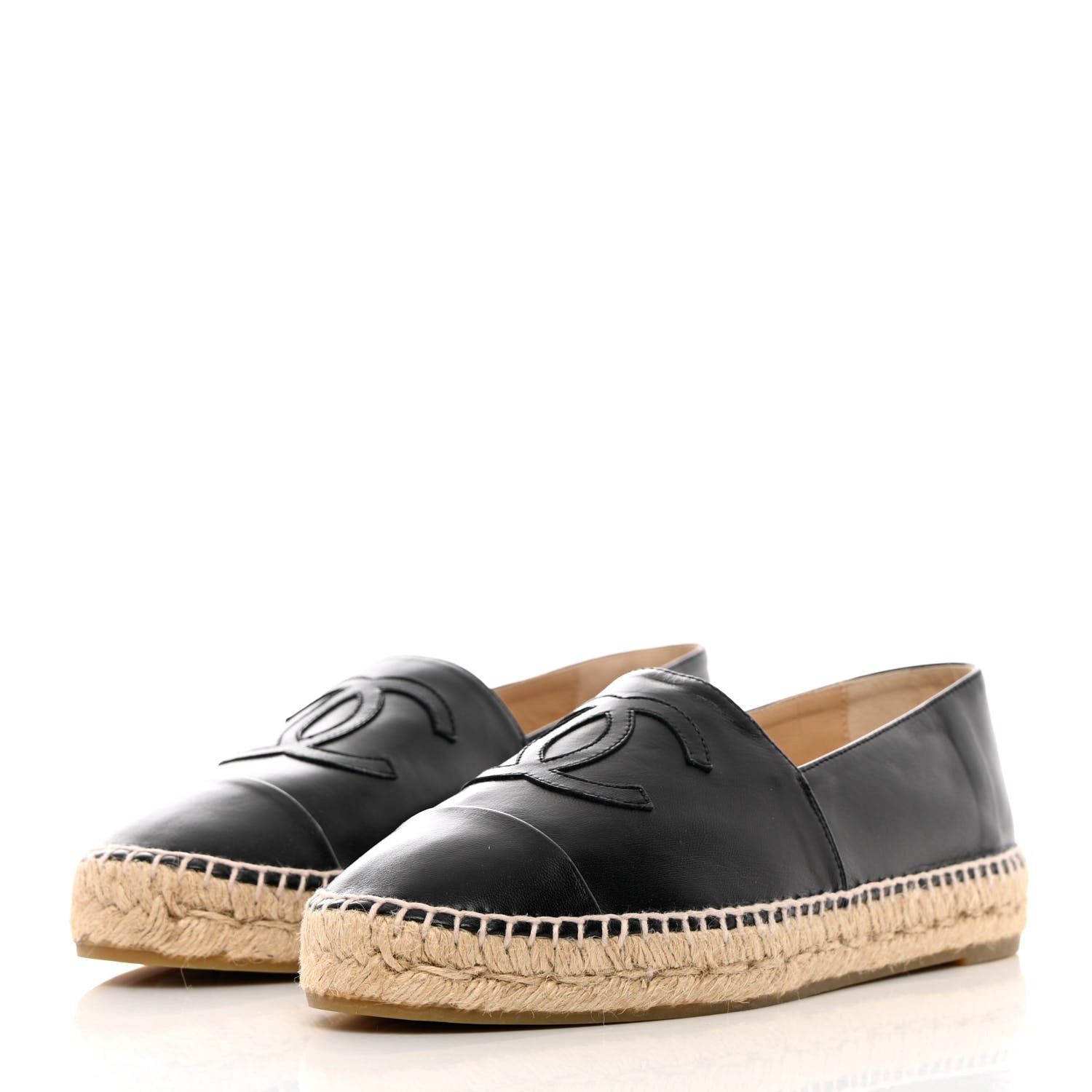 Chanel Lambskin CC Espadrilles 40 Black 3 of 11