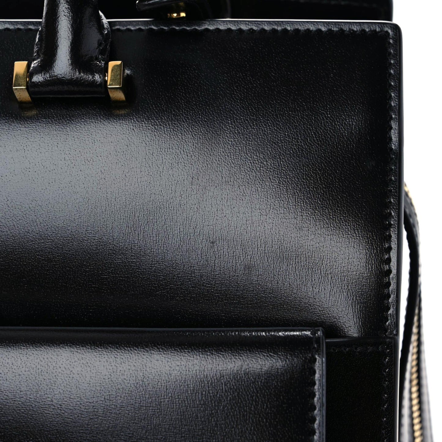 Shiny Calfskin Large Uptown Tote Black