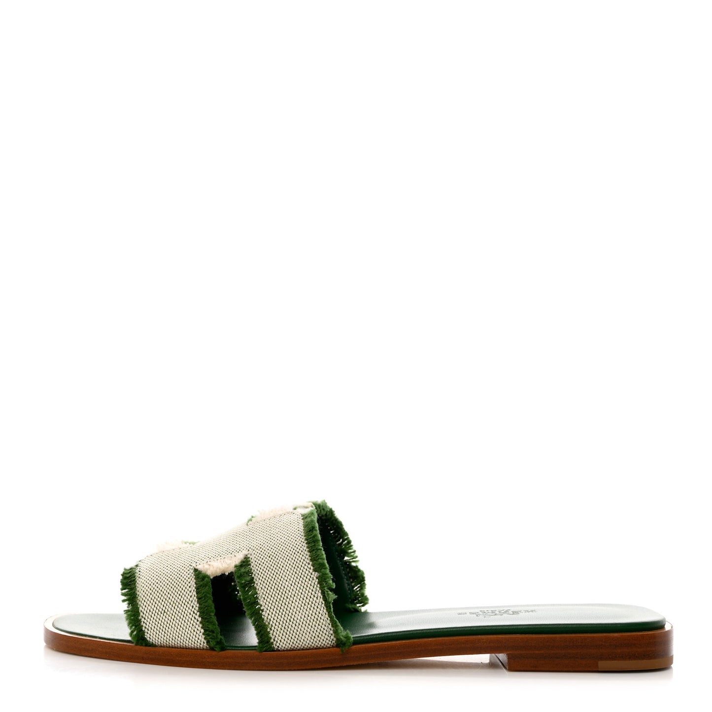 Toile H Oran Fringe Sandals 36 Vert