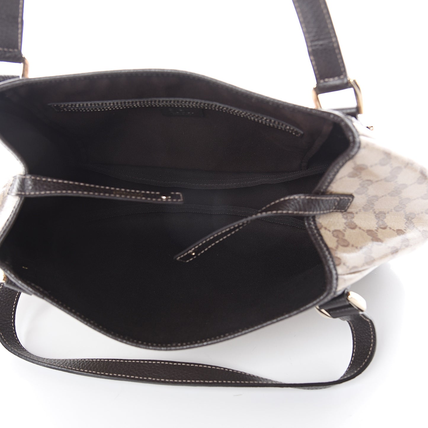Crystal Monogram Medium Abbey Shoulder Bag Dark Brown