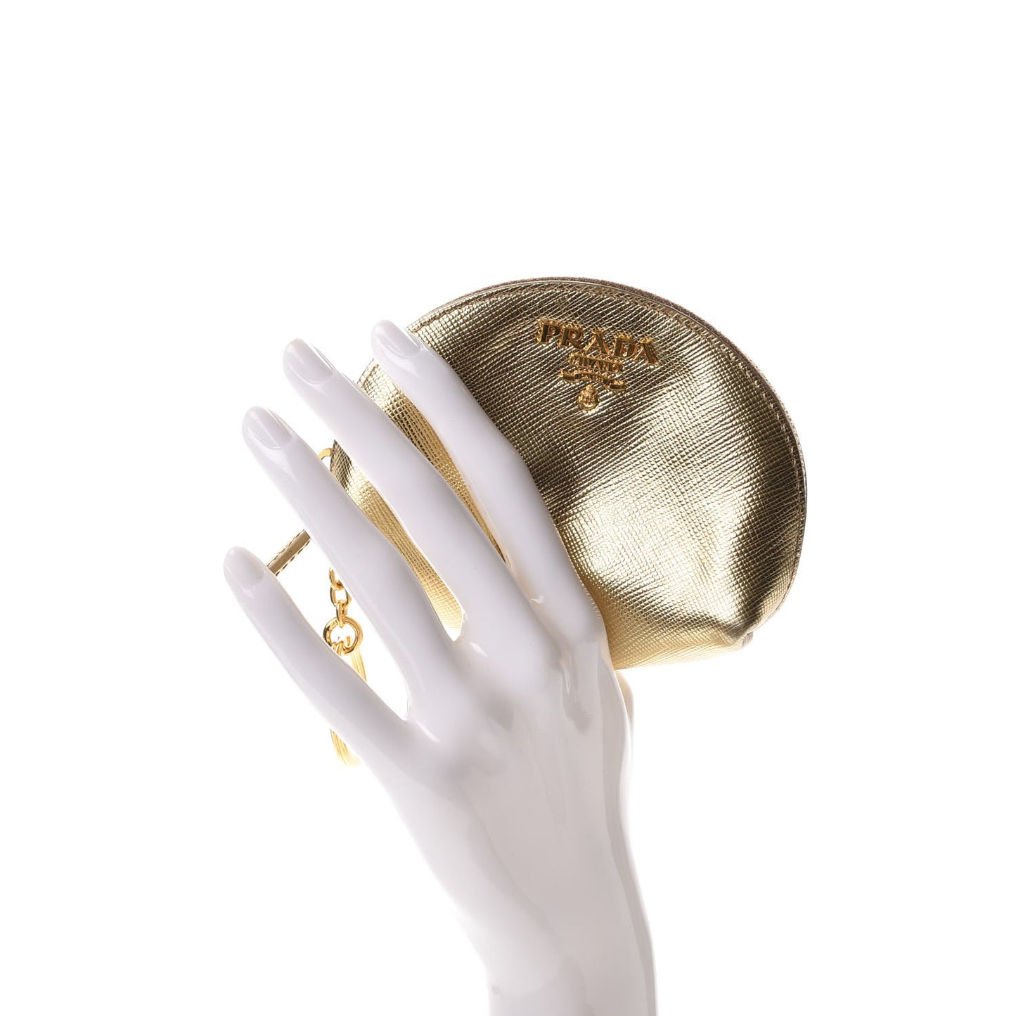 Saffiano Metal Coin Purse Gold