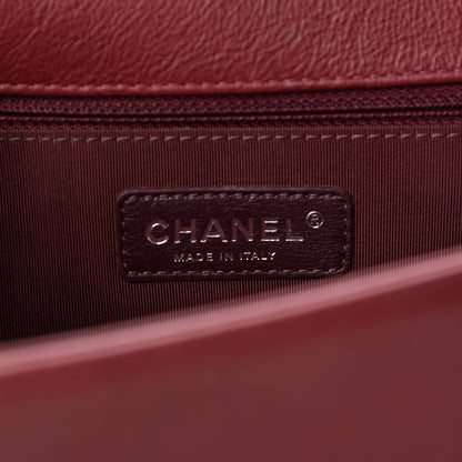 Chanel Calfskin Quilted Double Stitch New Medium Boy Flap Burgundy 9 of 12