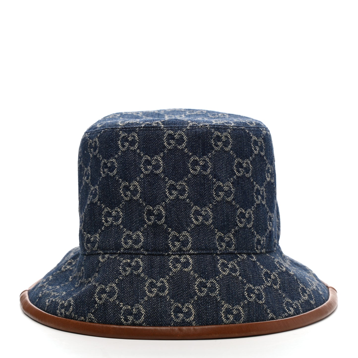 Washed Jacquard Denim Nappa GG Monogram Oscar Bucket Hat M Denim Cuir