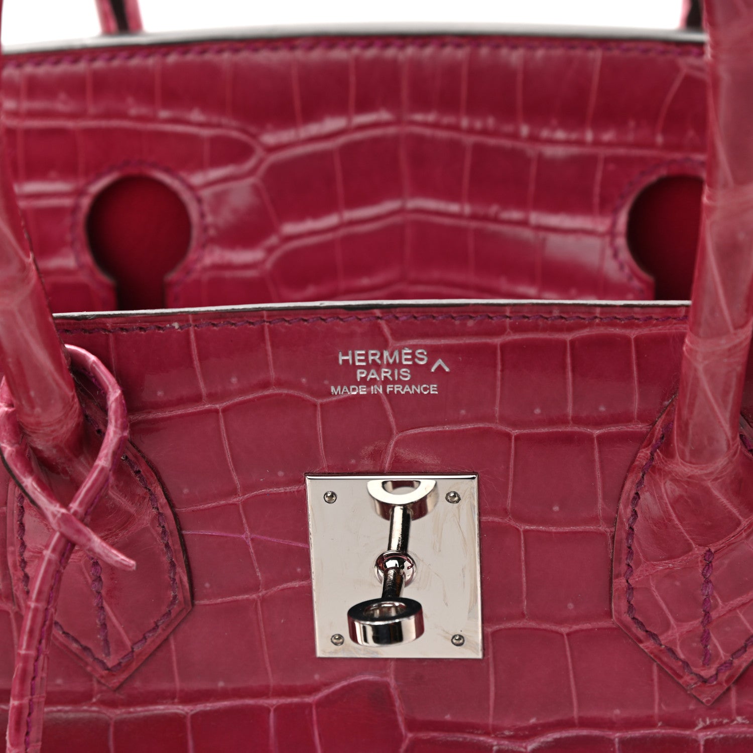 Hermes Shiny Porosus Crocodile Birkin 30 Rose Tyrien 6 of 10