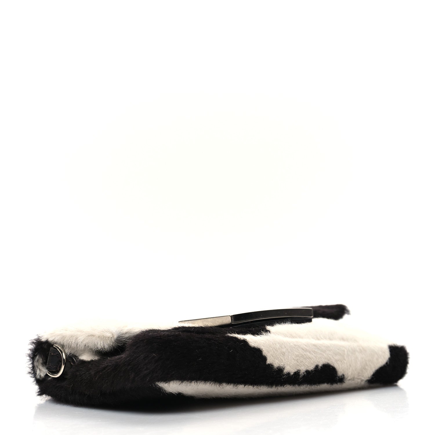 Fendi Calf Hair Cow Print Phone Baguette Black White 4 of 12