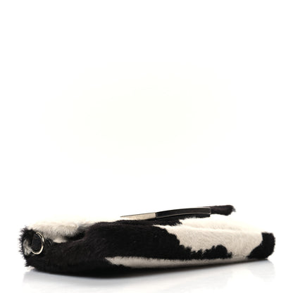Fendi Calf Hair Cow Print Phone Baguette Black White 4 of 12