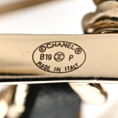 Chanel Lambskin Chain CC Brooch Black Gold 4 of 5