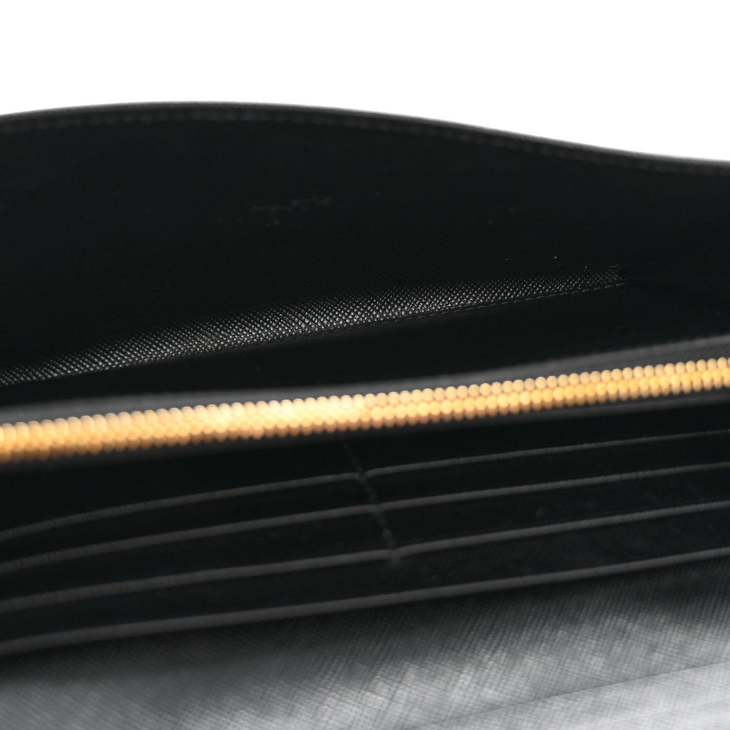 Prada Saffiano Metal Continental Flap Travel Wallet Black 5 of 11