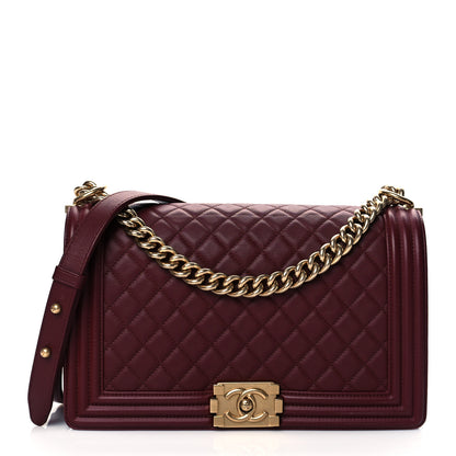 Chanel Calfskin Quilted New Medium Boy Flap Burgundy 1 of 9