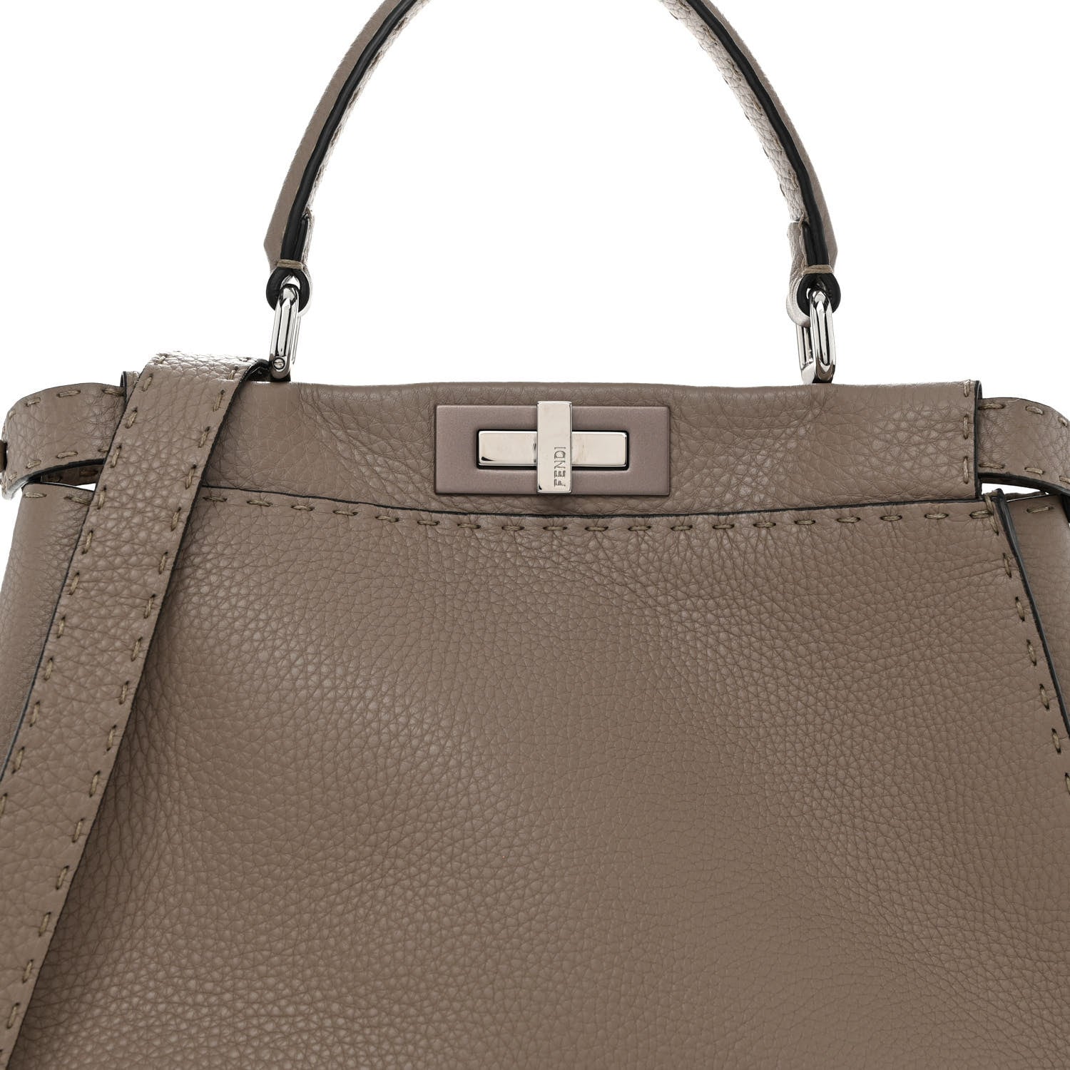 Fendi Cuoio Romano Selleria Medium Peekaboo Iconic Satchel Corda 8 of 10