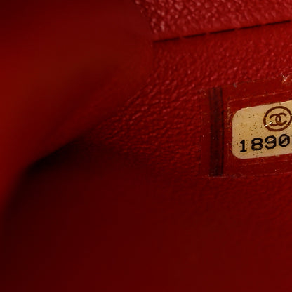 Chanel Caviar Quilted Clutch With Chain Flap Red 8 of 10