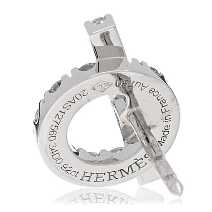 Hermes 18K White Gold Diamond Finesse Earrings 4 of 5
