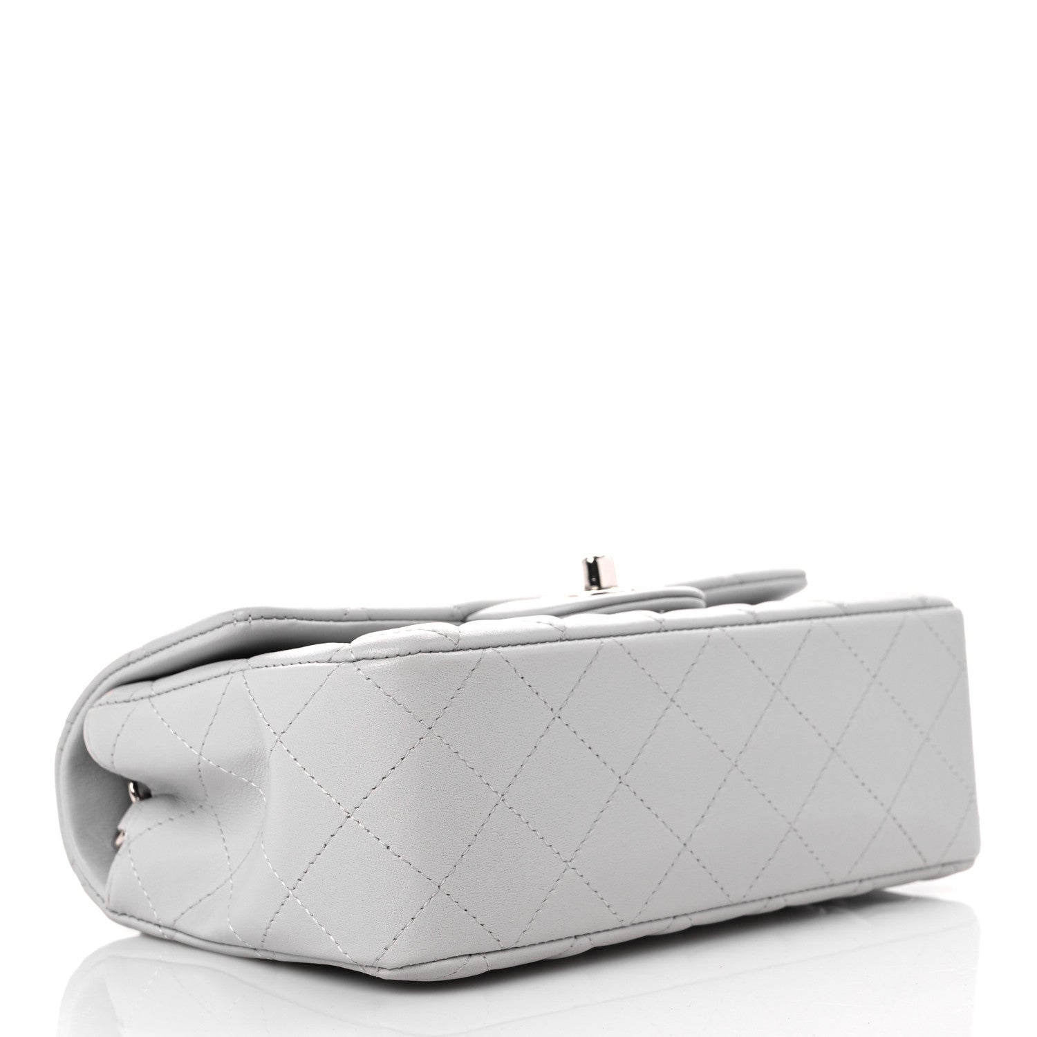 Chanel Lambskin Quilted Mini Rectangular Flap Grey 4 of 9