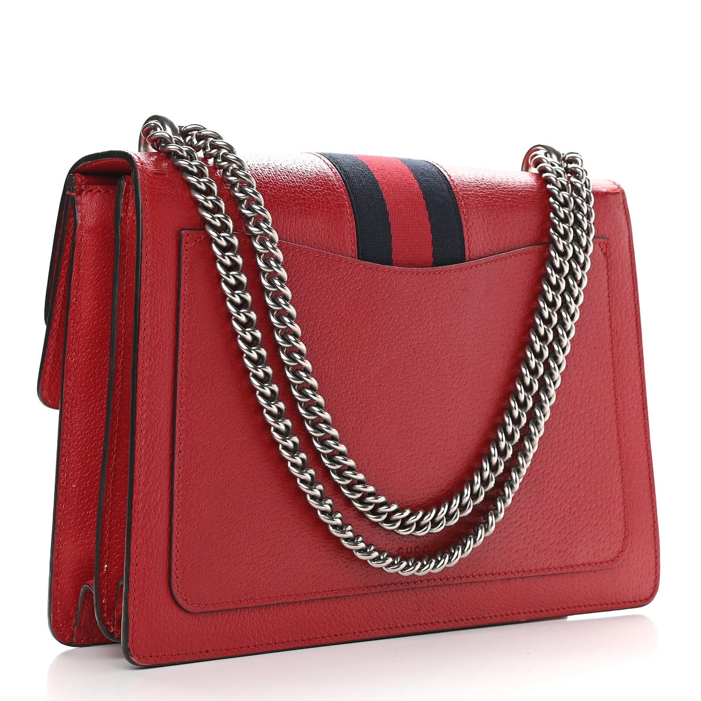 Textured Calfskin Web Medium Dionysus Shoulder Bag Hibiscus Red