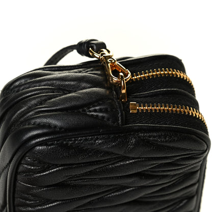 Miu Miu Nappa Matelasse Double Zip Wristlet Black 5 of 5