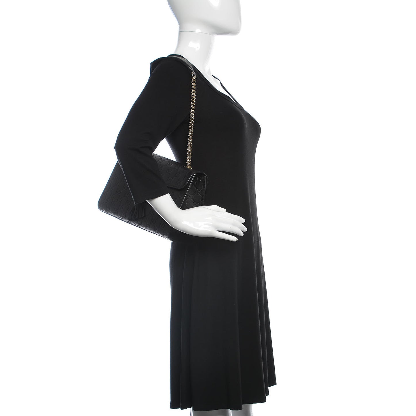 Guccissima Medium Emily Chain Shoulder Bag Black