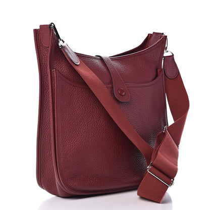 Hermes Taurillon Clemence Evelyne III GM Rouge H 3 of 10