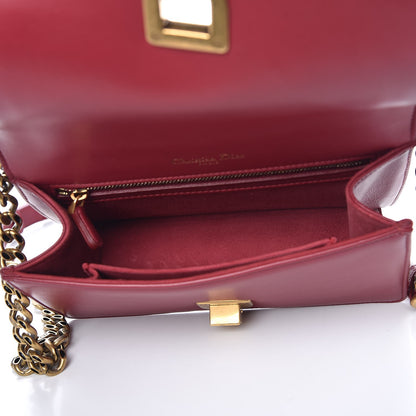 Christian Dior Calfskin Studded Small Diorama Flap Bag Burgundy 5 of 8