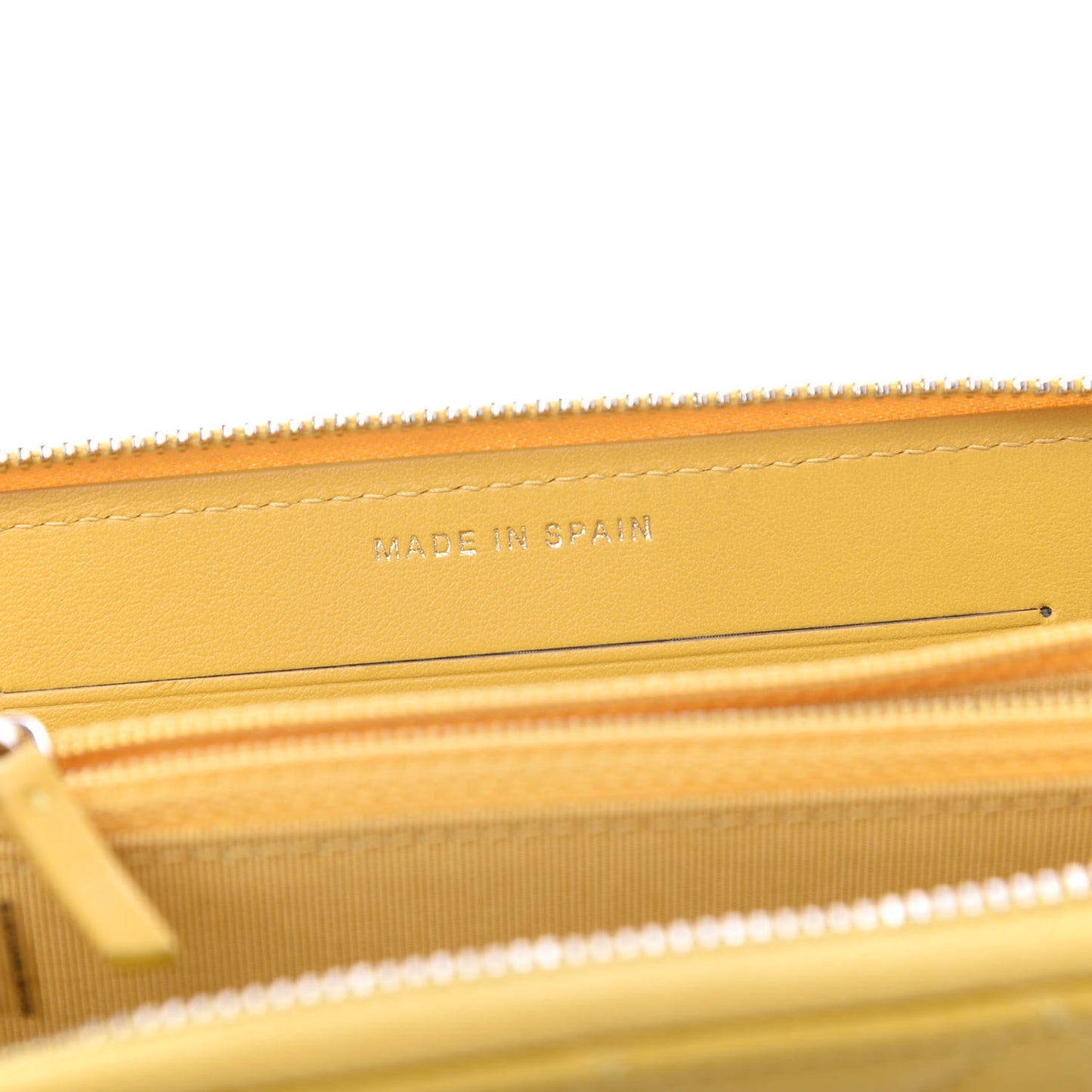 Caviar Quilted Small Zip Around Wallet Yellow