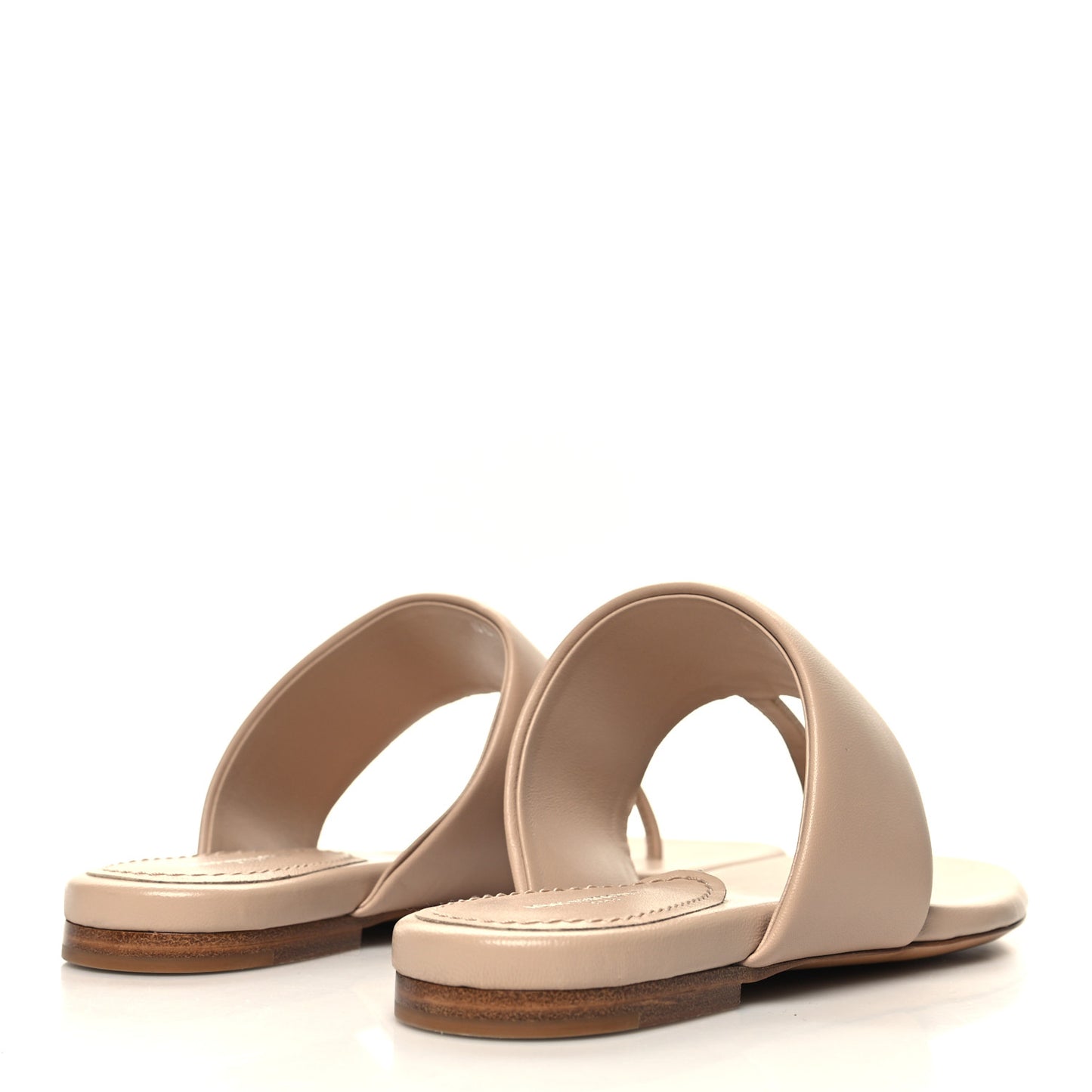 Lambskin Embossed Monogram Drapy Flat Thong Sandal 36 Beige