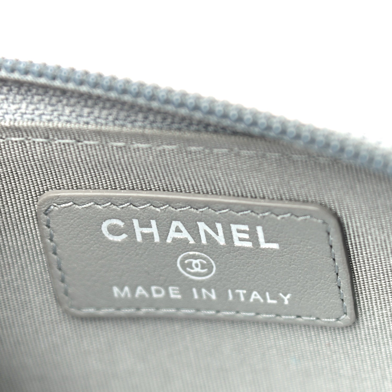 Chanel Lambskin Quilted Boy Zip Around Coin Purse Wallet Grey 6 of 14