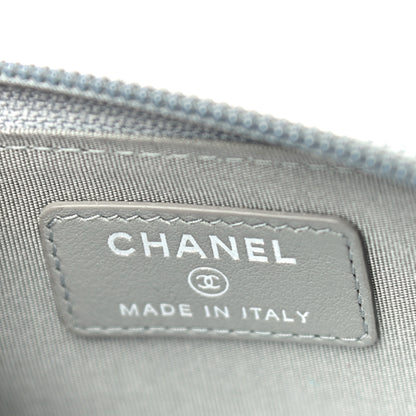 Chanel Lambskin Quilted Boy Zip Around Coin Purse Wallet Grey 6 of 14
