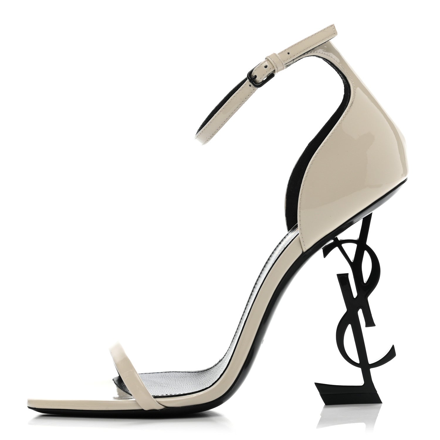 Saint Laurent Patent Calfskin 110 Opyum Sandals 38 Neutro 1 of 11