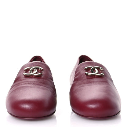 Chanel Lambskin CC Loafers 35 Bordeaux 3 of 9