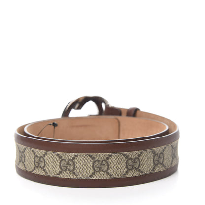 Gucci GG Supreme Monogram Selleria Interlocking G 40mm Belt 85 34 Beige Ebony Cuir 2 of 7